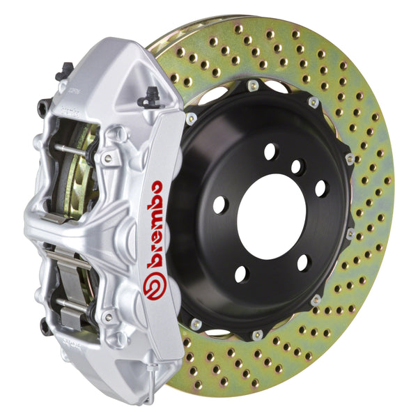 Brembo GT Front Big Brake Kit, 6-Piston Silver Calipers, 355x32mm Drilled 2-Piece Rotors, Fits 1990-1996 Nissan 300ZX 1M1.8053A3