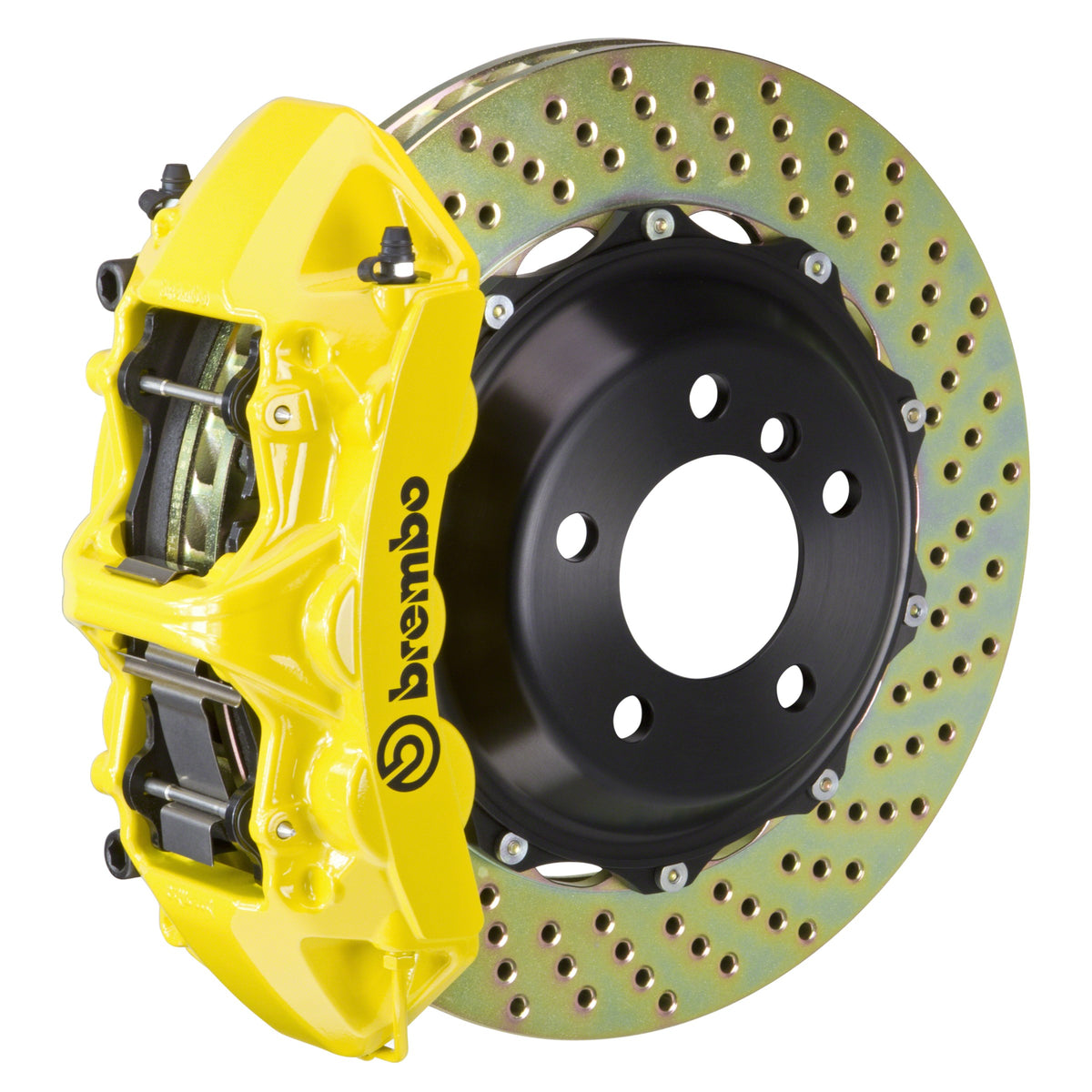 Brembo GT Front Big Brake Kit, 6-Piston Yellow Calipers, 380x32mm Drilled 2-Piece Rotors, Fits 1996-2000 Dodge Viper 1M1.9036A5