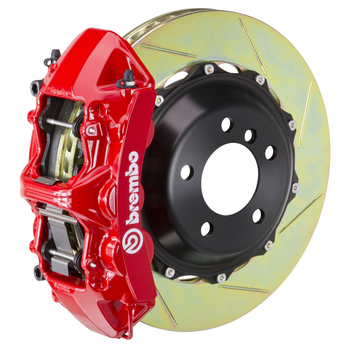 Brembo GT Front Big Brake Kit, 6-Piston Red Calipers, 380x32mm Type-1 Slotted 2-Piece Rotors, Fits 2014-2020 BMW i8 1M2.9053A2