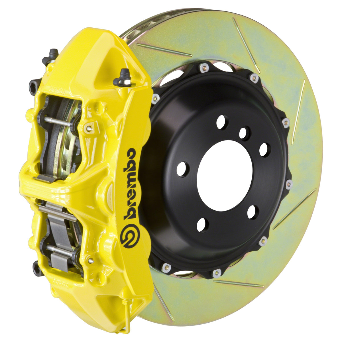 Brembo GT Front Big Brake Kit, 6-Piston Yellow Calipers, 355x32mm Type-1 Slotted 2-Piece Rotors, Fits 1989-1994 Porsche 911 1M2.8063A5