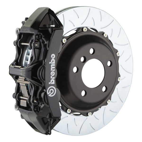 Brembo GT Front Big Brake Kit, 6-Piston Black Calipers, 355x32mm Type-3 Slotted 2-Piece Rotors, Fits 2003-2006 Mitsubishi Lancer 1M3.8025A1