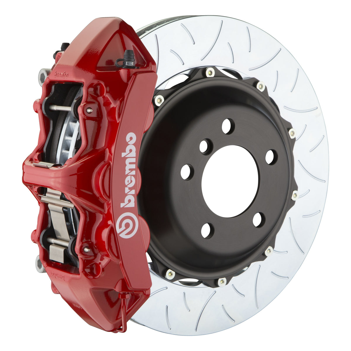 Brembo GT Front Big Brake Kit, 6-Piston Red Calipers, 355x32mm Type-3 Slotted 2-Piece Rotors, Fits 2006-2012 BMW 328i, 325i, 330i 1M3.8009A2