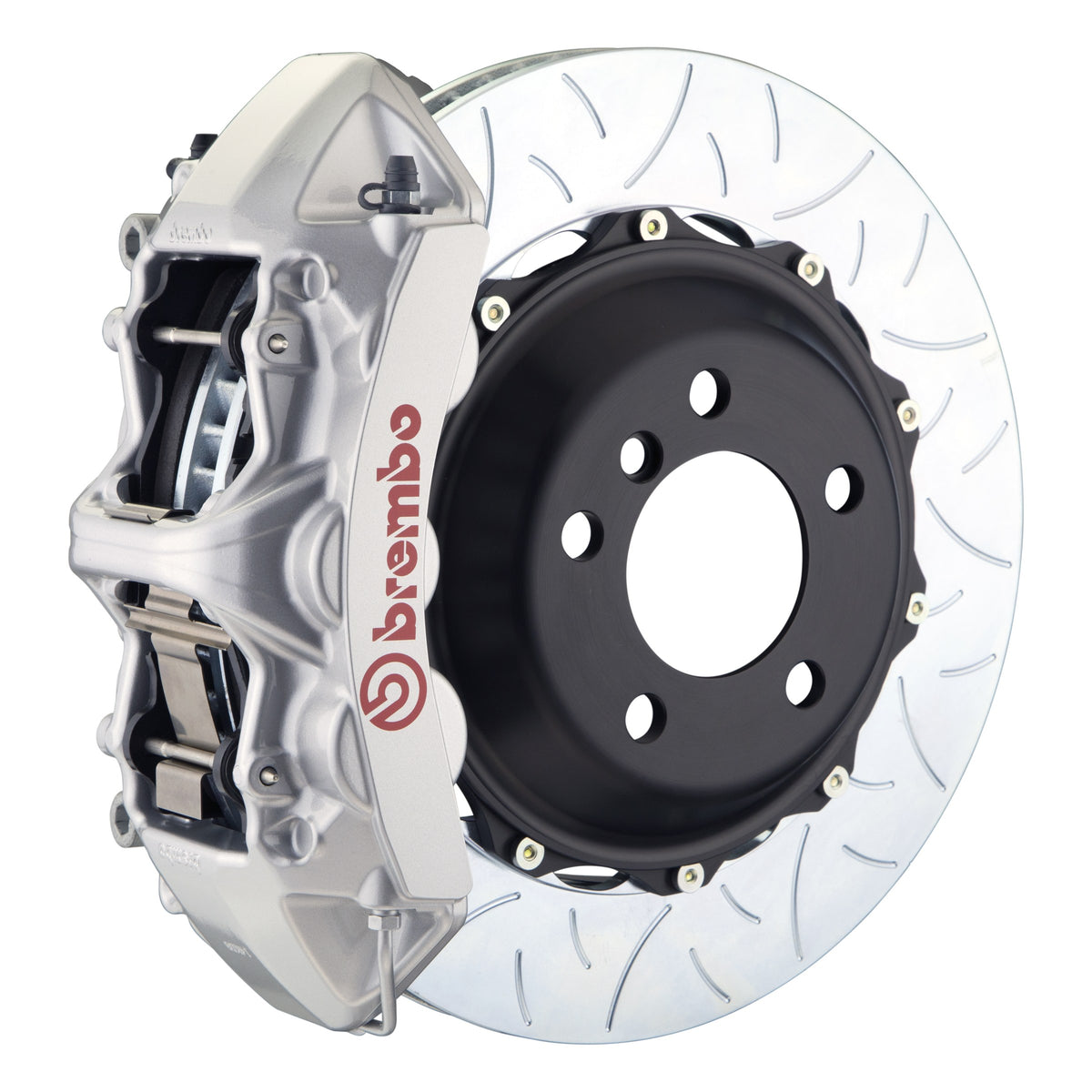 Brembo GT Front Big Brake Kit, 6-Piston Silver Calipers, 355x32mm Type-3 Slotted 2-Piece Rotors 1M3.8073A3