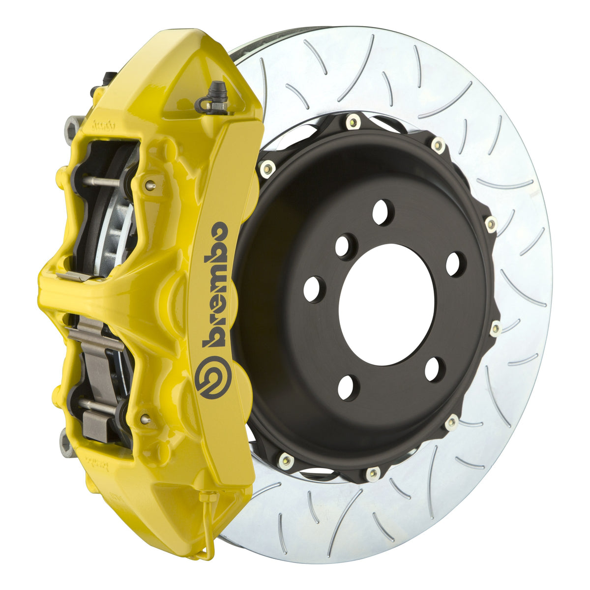 Brembo GT Front Big Brake Kit, 6-Piston Yellow Calipers, 355x32mm Type-3 Slotted 2-Piece Rotors, Fits 1990-1996 Nissan 300ZX 1M3.8053A5