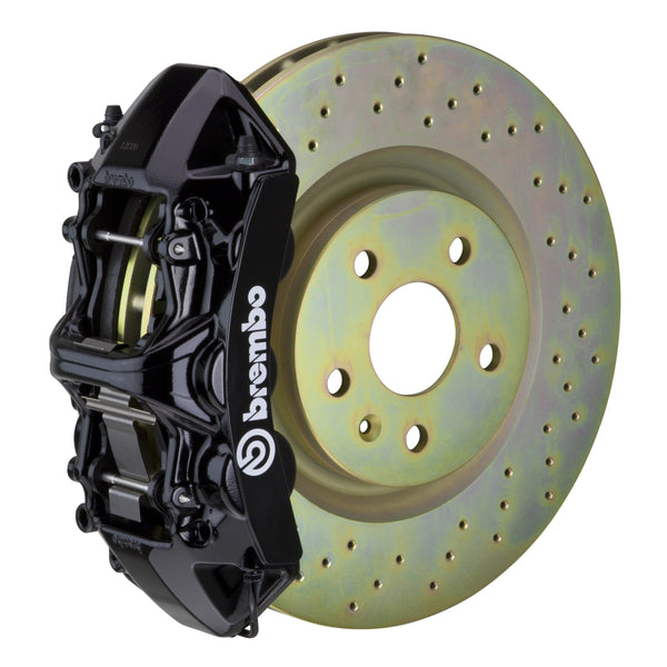 Brembo GT Front Big Brake Kit, 6-Piston Black Calipers, 355x32mm Drilled Rotors, Fits 2010-2015 Chevrolet Camaro 1N4.8001A1