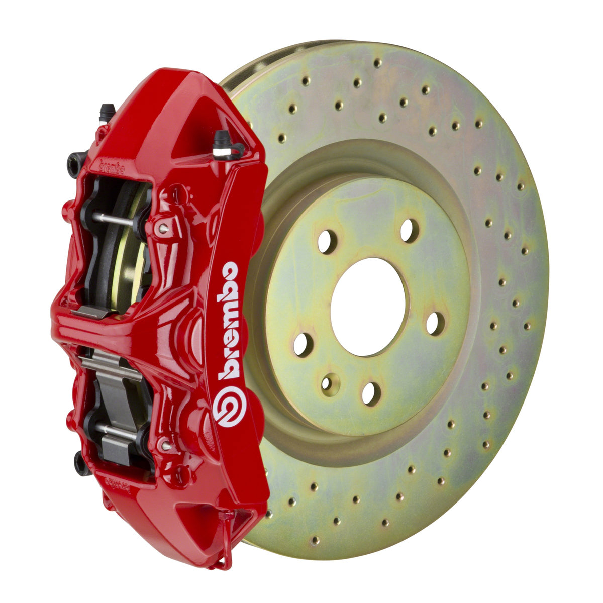 Brembo GT Front Big Brake Kit, 6-Piston Red Calipers, 355x32mm Drilled Rotors, Fits 2010-2015 Chevrolet Camaro 1N4.8001A2