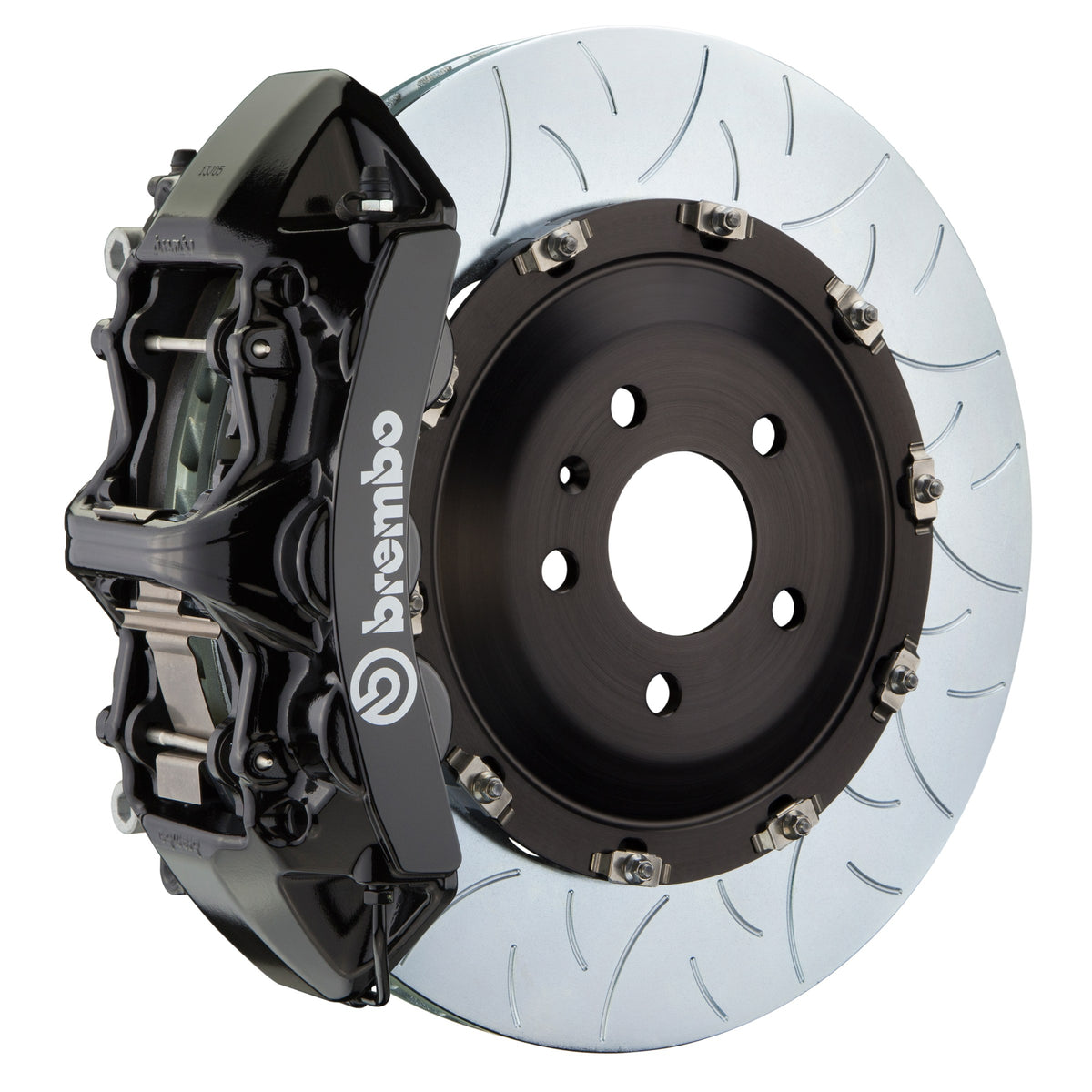 Brembo GT Front Big Brake Kit, 6-Piston Black Calipers, 380x34mm Type-3 Slotted 2-Piece Rotors 1N3.9012A1