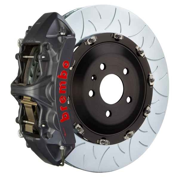 Brembo GT-S Front Big Brake Kit, 6-Piston Black Hard Anodized Calipers, 405x34mm Type-3 Slotted 2-Piece Rotors, Fits Volkswagen Tiguan 1N3.9548AS