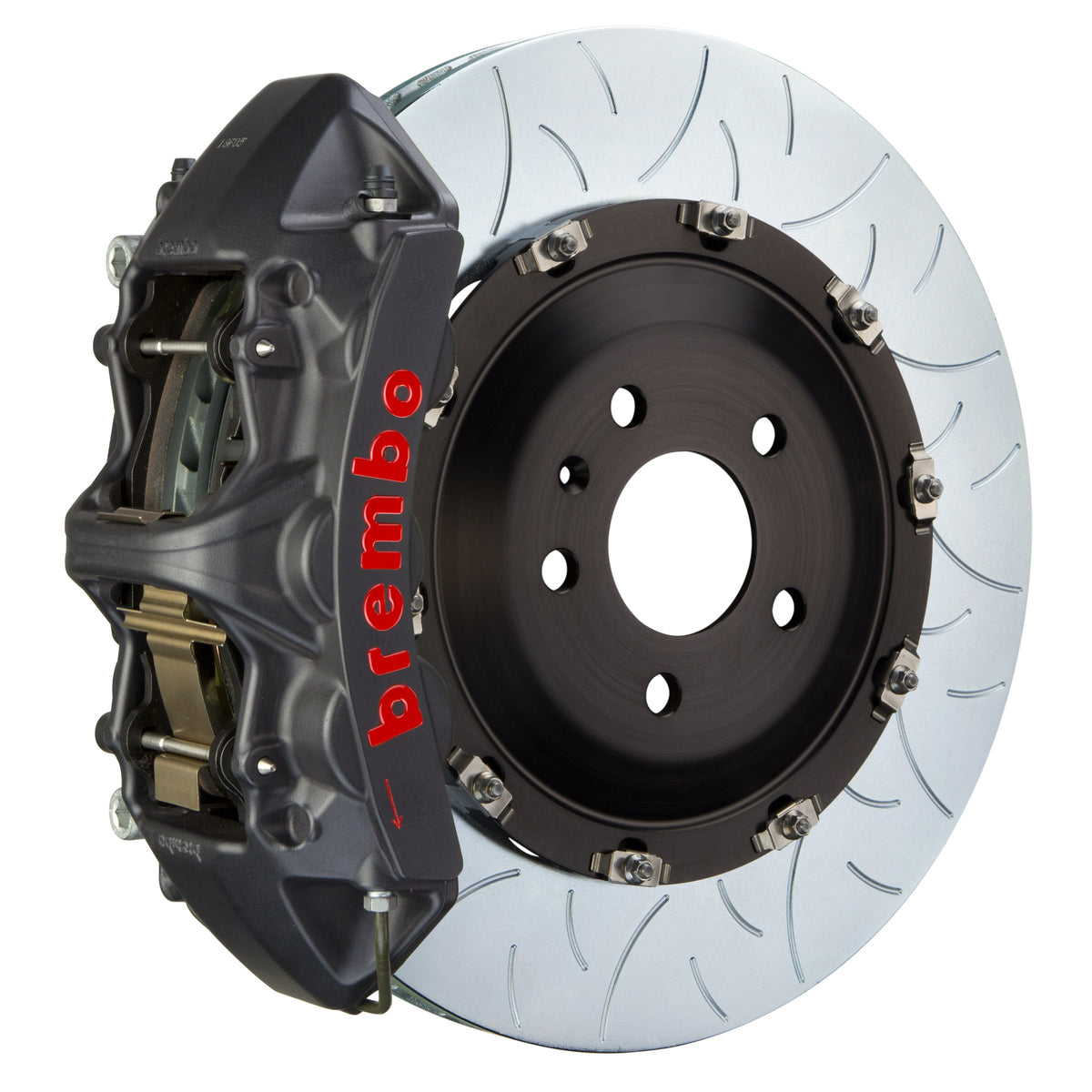 Brembo GT-S Front Big Brake Kit, 6-Piston Black Hard Anodized Calipers, 380x34mm Type-3 Slotted 2-Piece Rotors, Fits 2023-2025 Nissan Z 1N3.9080AS