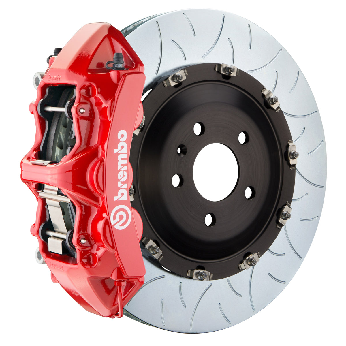 Brembo GT Front Big Brake Kit, 6-Piston Red Calipers, 380x34mm Type-3 Slotted 2-Piece Rotors, Fits 2017-2020 Audi RS3 1N3.9065A2