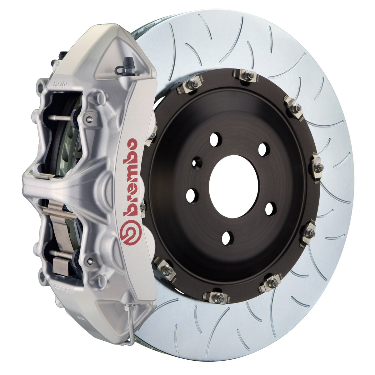 Brembo GT Front Big Brake Kit, 6-Piston Silver Calipers, 405x34mm Type-3 Slotted 2-Piece Rotors, Fits 2024-2025 BMW i5, 530i and more 1N3.9551A3