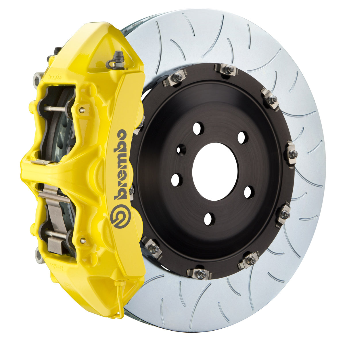 Brembo GT Front Big Brake Kit, 6-Piston Yellow Calipers, 380x34mm Type-3 Slotted 2-Piece Rotors 1T3.9030A5