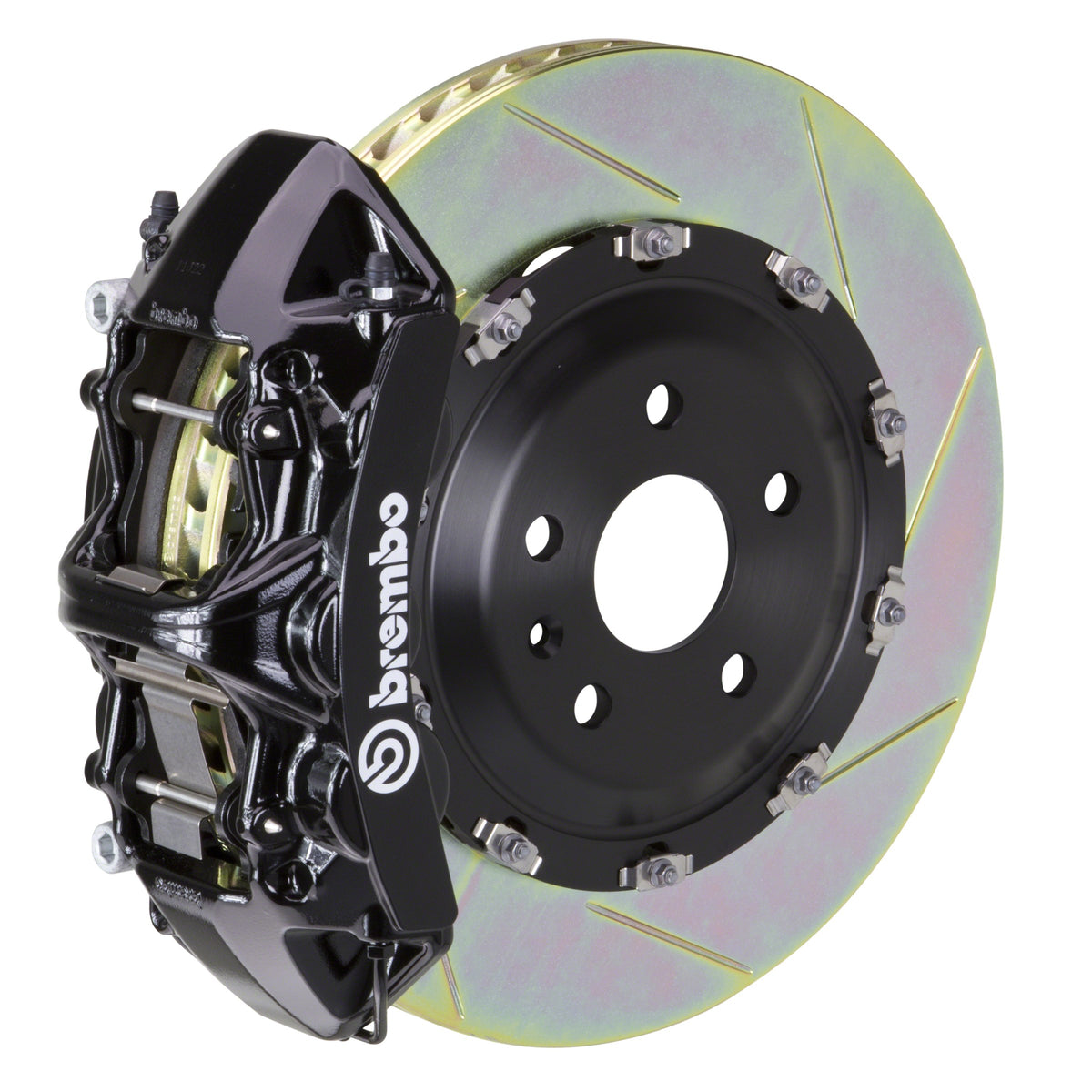 Brembo GT Front Big Brake Kit, 6-Piston Black Calipers, 380x34mm Type-1 Slotted 2-Piece Rotors, Fits 2018-2025 Audi S4, S5 Sportback, S5 1N2.9059A1