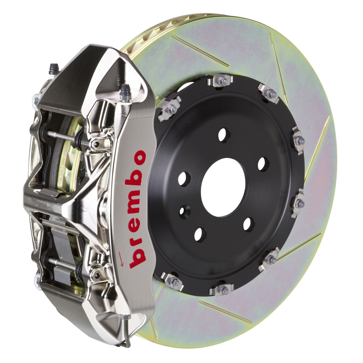 Brembo GT-R Front Big Brake Kit, 6-Piston Nickel Plated Calipers, 380x34mm Type-1 Slotted 2-Piece Rotors, Fits 2000-2003 BMW Z8 1N2.9020AR