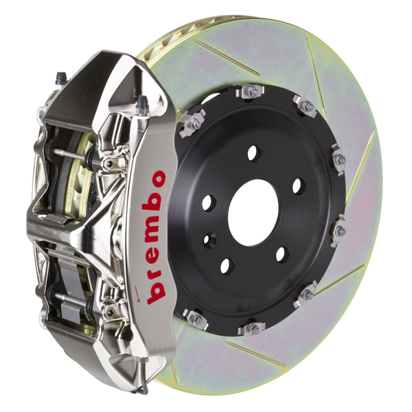 Brembo GT-R Front Big Brake Kit, 6-Piston Nickel Plated Calipers, 380x34mm Type-1 Slotted 2-Piece Rotors, Fits 2018-2025 Audi S4 and more 1N2.9059AR