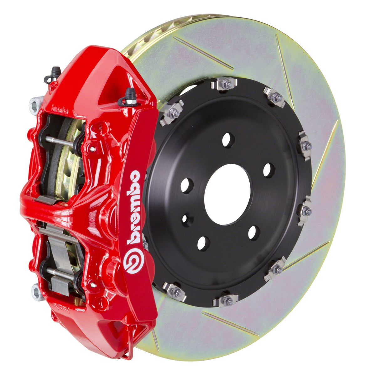 Brembo GT Front Big Brake Kit, 6-Piston Red Calipers, 365x34mm Type-1 Slotted 2-Piece Rotors, Fits 2020-2025 Mercedes-Benz CLA250 and more 1T2.8501A2