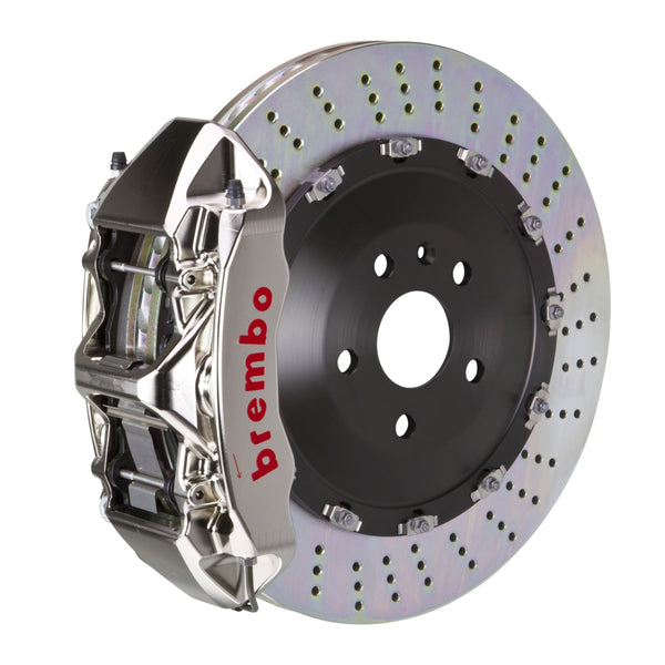 Brembo GT-R Front Big Brake Kit, 6-Piston Nickel Plated Calipers, 405x34mm Drilled 2-Piece Rotors, Fits Mercedes-Benz CL550 and more 1N1.9503AR