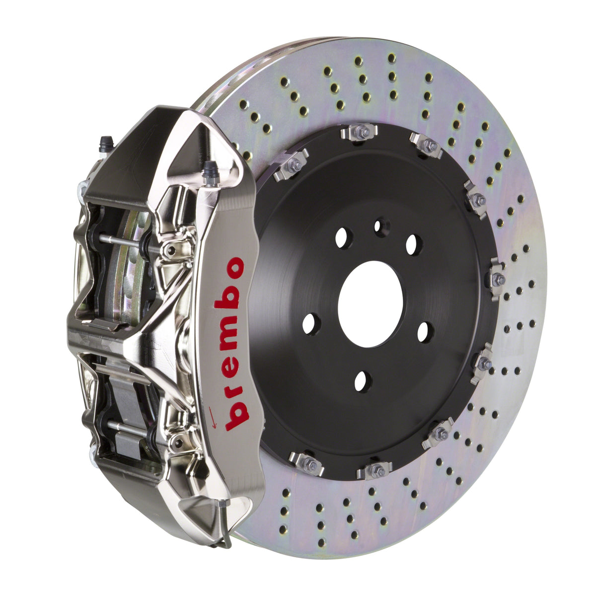Brembo GT-R Front Big Brake Kit, 6-Piston Nickel Plated Calipers, 405x34mm Drilled 2-Piece Rotors, Fits 2017-2023 BMW 540i and more 1N1.9539AR