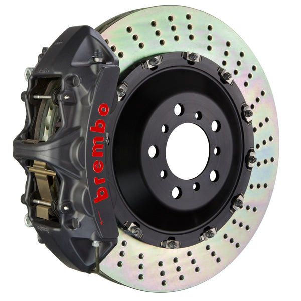 Brembo GT-S Front Big Brake Kit, 6-Piston Black Hard Anodized Calipers, 405x34mm Drilled 2-Piece Rotors, Fits 2024-2025 BMW i5 and more 1N1.9551AS