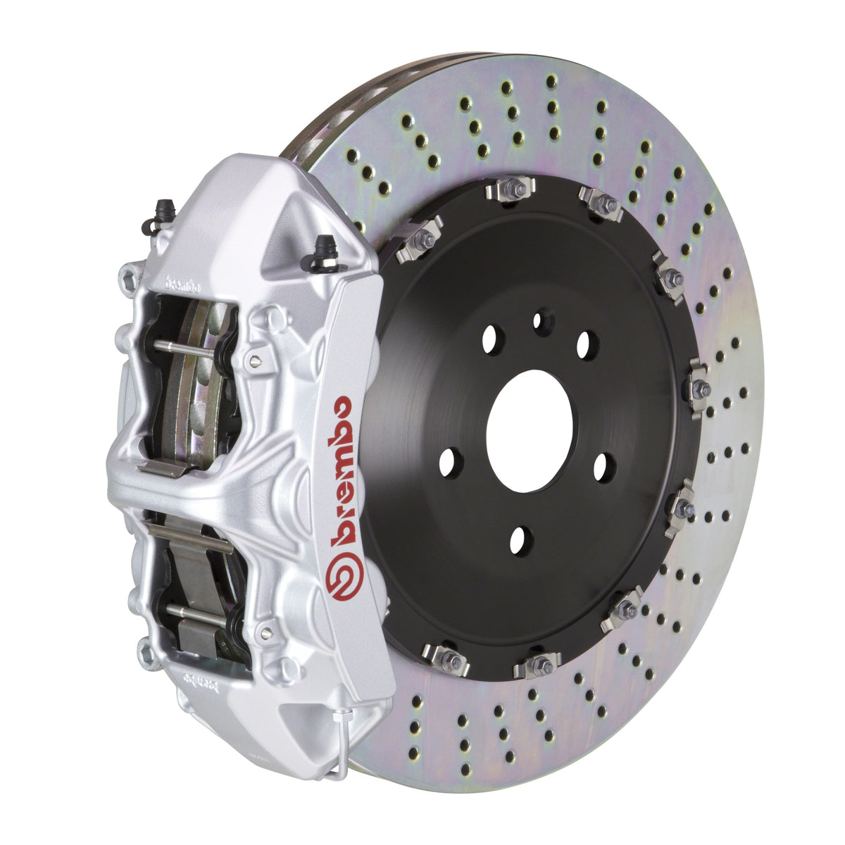 Brembo GT Front Big Brake Kit, 6-Piston Silver Calipers, 405x34mm Drilled 2-Piece Rotors, Fits 2010-2015 Mercedes-Benz E63 AMG, CLS63 AMG 1N1.9521A3