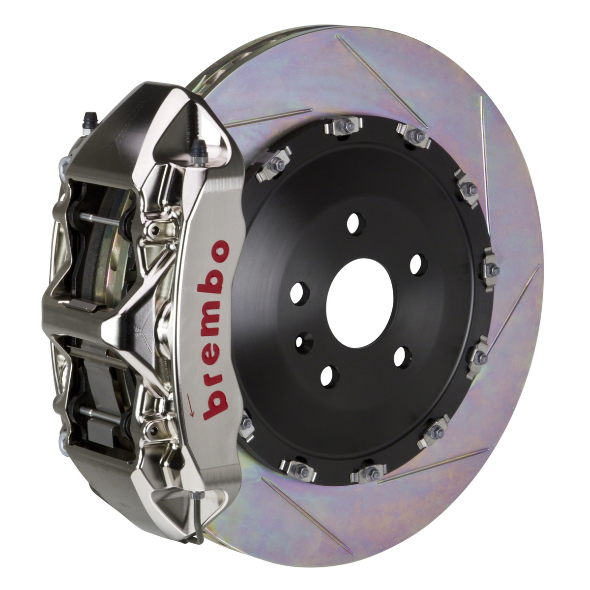 Brembo GT-R Front Big Brake Kit, 6-Piston Nickel Plated Calipers, 405x34mm Type-1 Slotted 2-Piece Rotors, Fits 2007-2019 BMW X5, X6 1N2.9506AR