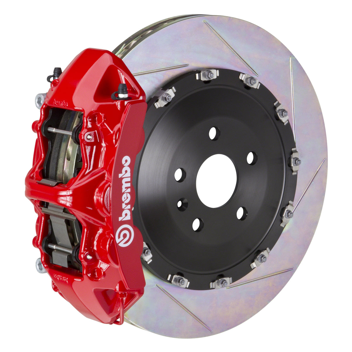 Brembo GT Front Big Brake Kit, 6-Piston Red Calipers, 405x34mm Type-1 Slotted 2-Piece Rotors, Fits 2003-2009 Land Rover Range Rover 1N2.9502A2
