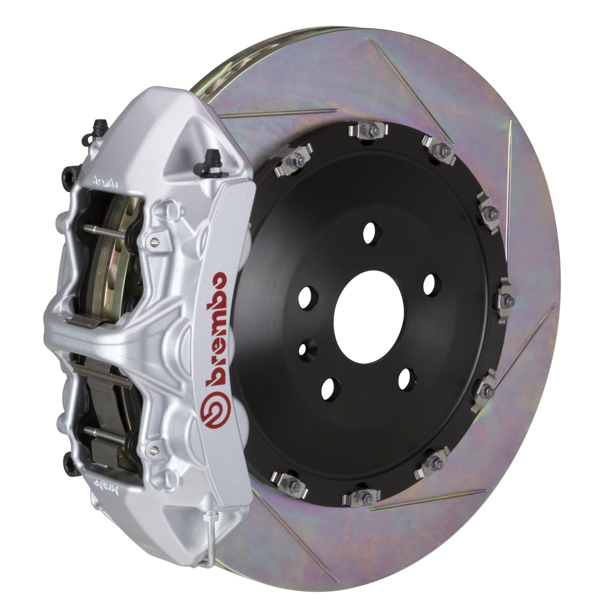 Brembo GT Front Big Brake Kit, 6-Piston Silver Calipers, 405x34mm Type-1 Slotted 2-Piece Rotors, Fits 2010-2015 Chevrolet Camaro 1N2.9520A3