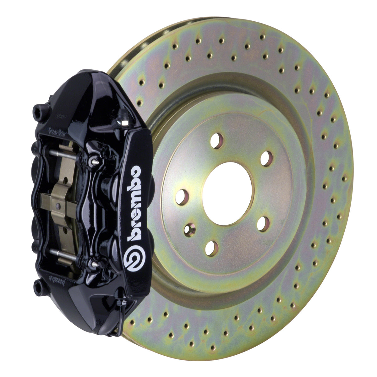 Brembo GT Front Big Brake Kit, 4-Piston Black Calipers, 336x28mm Drilled Rotors, Fits 2011-2018 Ford Focus 1P4.7002A1