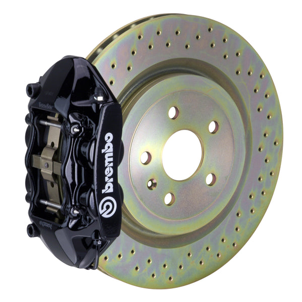 Brembo GT Front Big Brake Kit, 4-Piston Black Calipers, 336x28mm Drilled Rotors, Fits 2011-2018 Ford Focus 1P4.7002A1