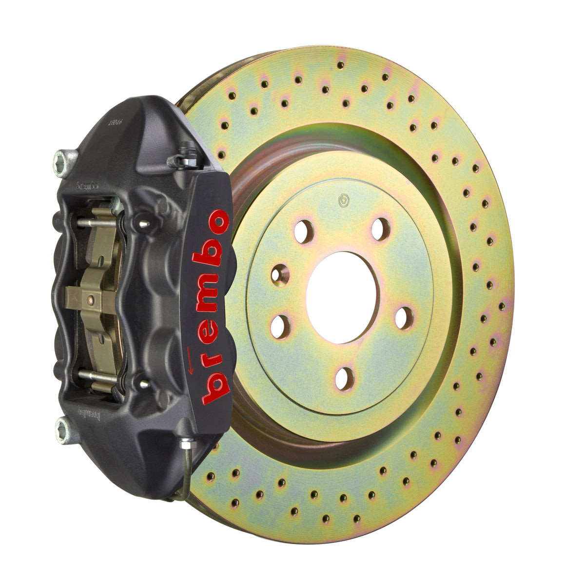 Brembo GT-S Front Big Brake Kit, 4-Piston Black Hard Anodized Calipers, 336x28mm Drilled Rotors, Fits 2008-2013 Volvo C30 1P4.7001AS