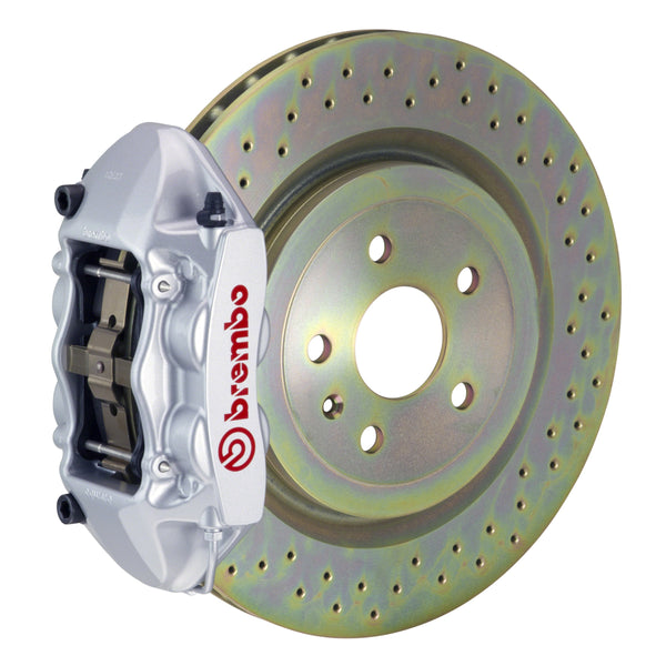 Brembo GT Front Big Brake Kit, 4-Piston Silver Calipers, 336x28mm Drilled Rotors, Fits 2008-2013 Volvo C30 1P4.7001A3