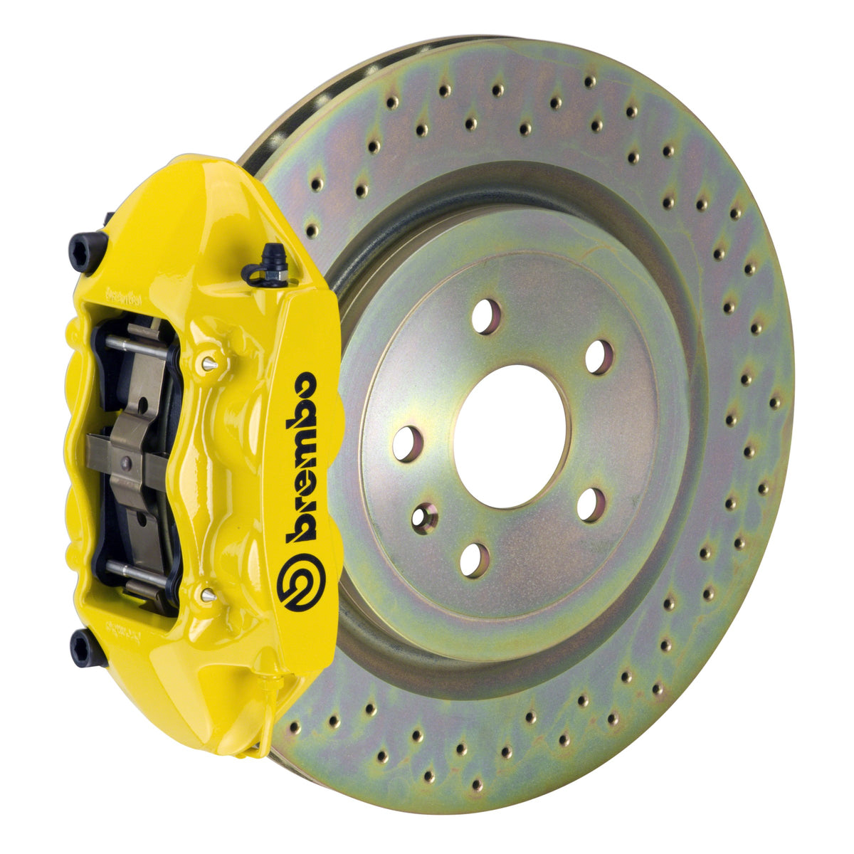 Brembo GT Rear Big Brake Kit, 4-Piston Yellow Calipers, 365x28mm Drilled Rotors, Fits 2010-2015 Chevrolet Camaro 2P4.8001A5
