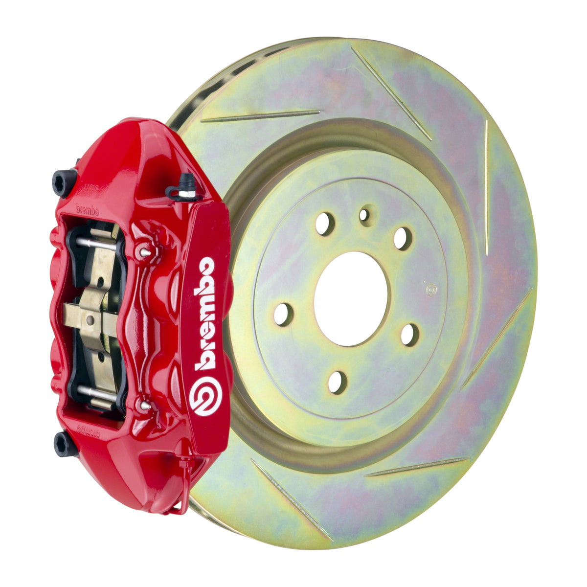 Brembo GT Rear Big Brake Kit, 4-Piston Red Calipers, 365x28mm Type-1 Slotted Rotors, Fits 2016-2024 Chevrolet Camaro 2P5.8503A2