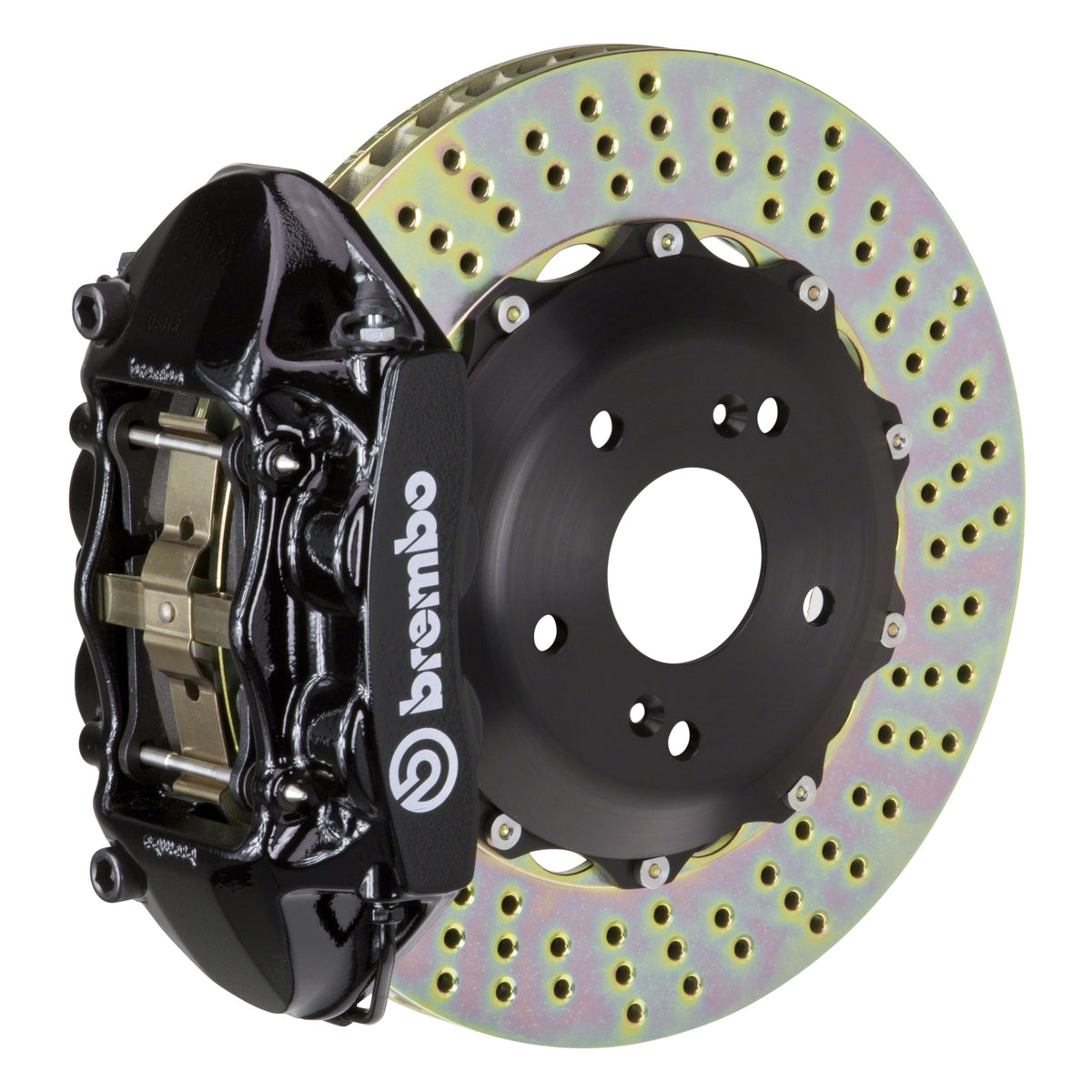 Brembo GT Rear Big Brake Kit, 4-Piston Black Calipers, 328x28mm Drilled 2-Piece Rotors, Fits 2006-2009 Honda S2000 2P1.6010A1