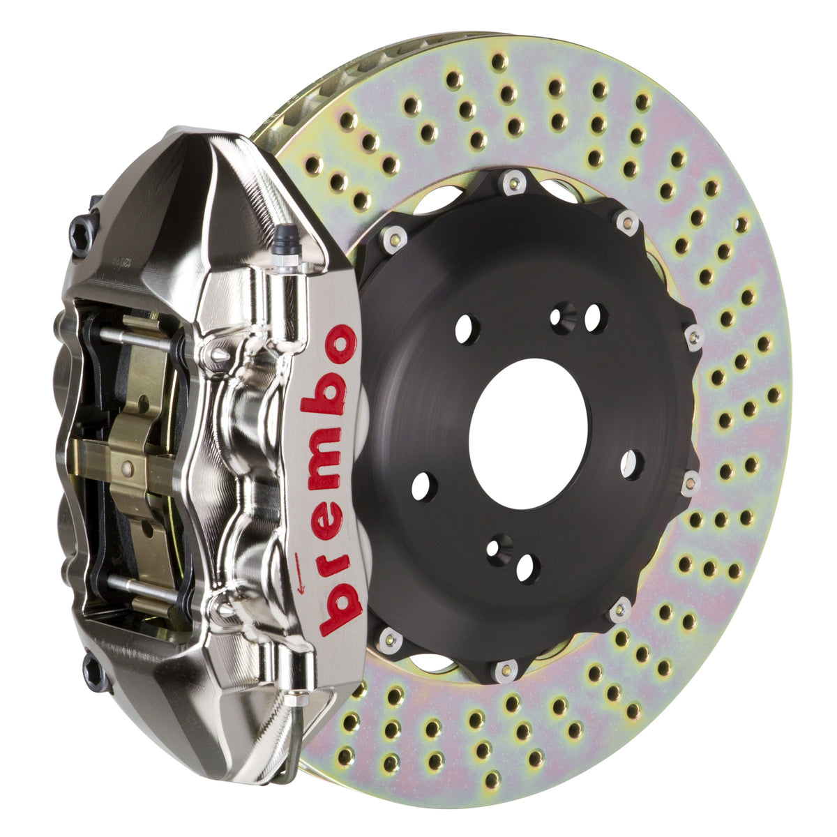 Brembo GT-R Rear Big Brake Kit, 4-Piston Nickel Plated Calipers, 328x28mm Drilled 2-Piece Rotors, Fits 2006-2009 Honda S2000 2P1.6010AR