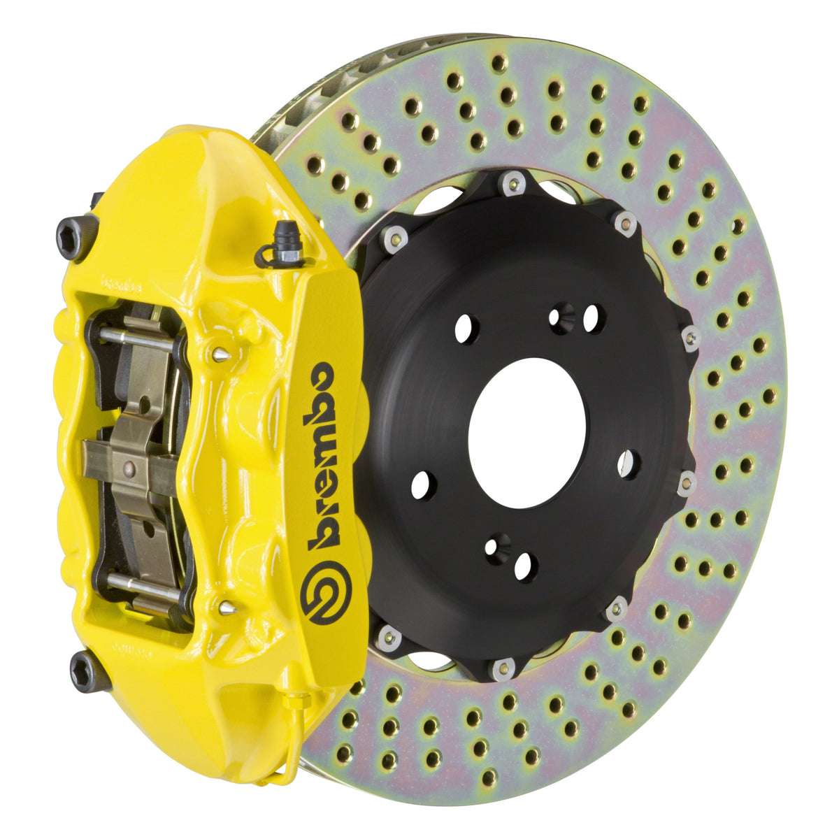 Brembo GT Front Big Brake Kit, 4-Piston Yellow Calipers, 328x28mm Drilled 2-Piece Rotors, Fits 2016-2024 Mazda MX-5 Miata 1P1.6001A5