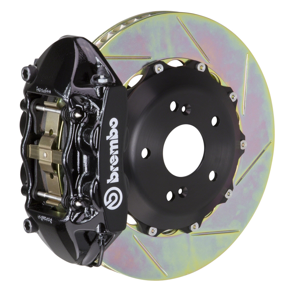Brembo GT Front Big Brake Kit, 4-Piston Black Calipers, 328x28mm Type-1 Slotted 2-Piece Rotors, Fits 2016-2024 Mazda MX-5 Miata 1P2.6001A1