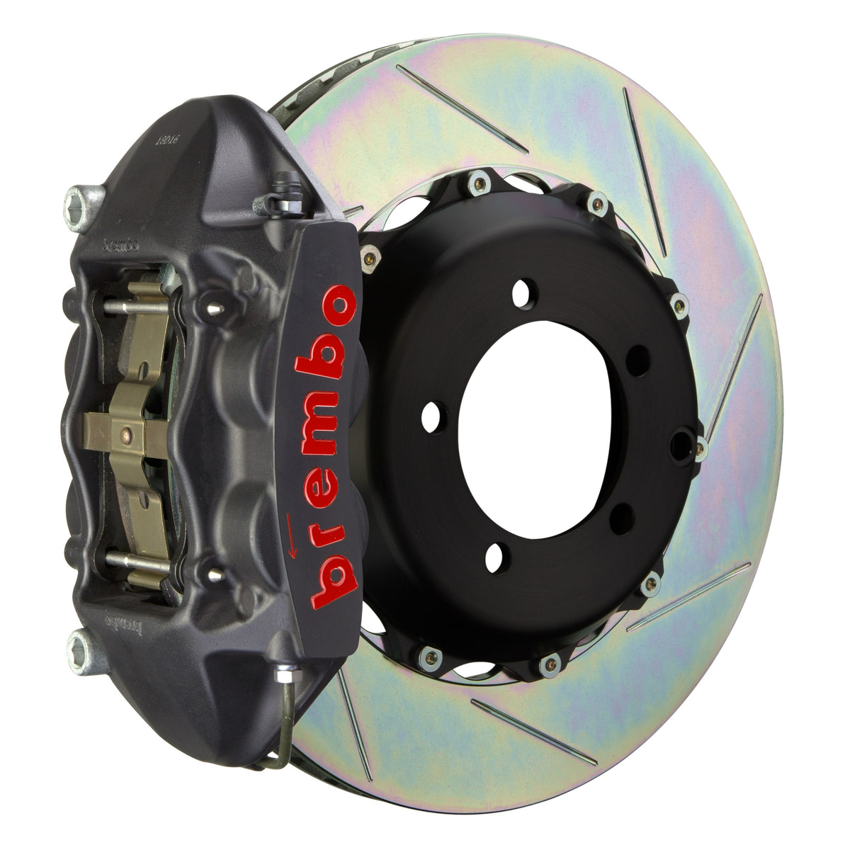 Brembo GT-S Front Big Brake Kit, 4-Piston Black Hard Anodized Calipers, 328x28mm Type-1 Slotted 2-Piece Rotors, Fits Mazda MX-5 Miata 1P2.6001AS