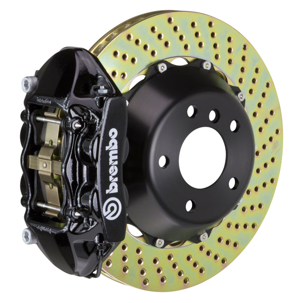 Brembo GT Front Big Brake Kit, 4-Piston Black Calipers, 365x29mm Drilled 2-Piece Rotors, Fits 2005-2017 Volkswagen Jetta and more 1P1.8505A1