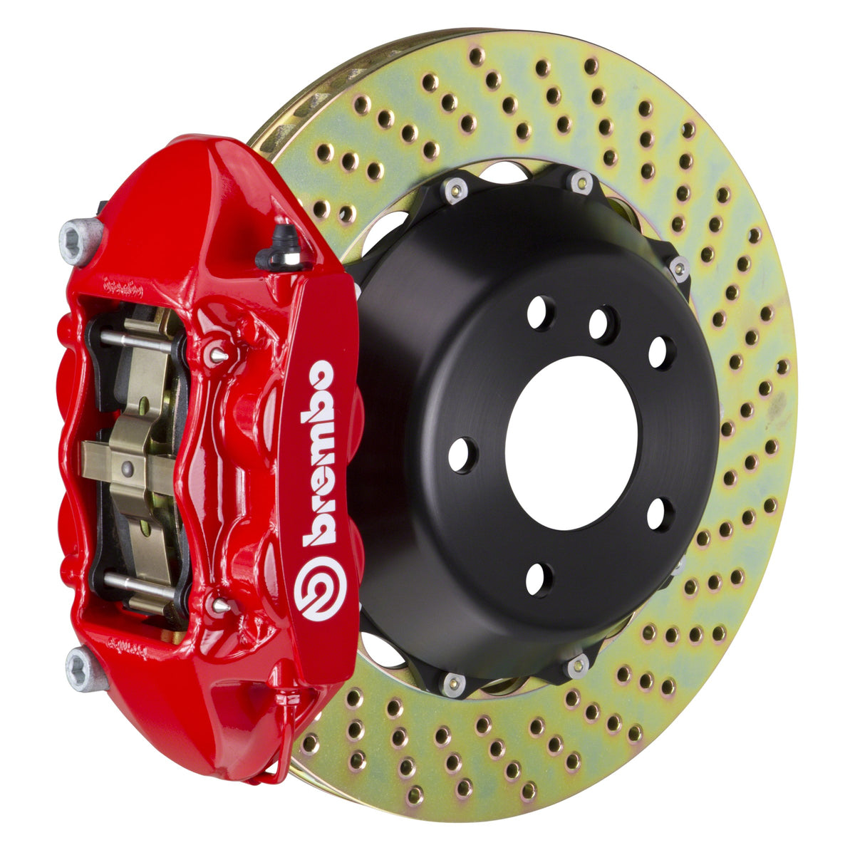 Brembo GT Rear Big Brake Kit, 4-Piston Red Calipers, 345x28mm Drilled 2-Piece Rotors, Fits 2016-2023 Mercedes-Benz Metris 2P1.8060A2