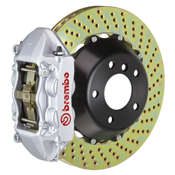 Brembo GT Rear Big Brake Kit, 4-Piston Silver Calipers, 380x28mm Drilled 2-Piece Rotors, Fits 2013-2016 BMW M5 2P1.9039A3