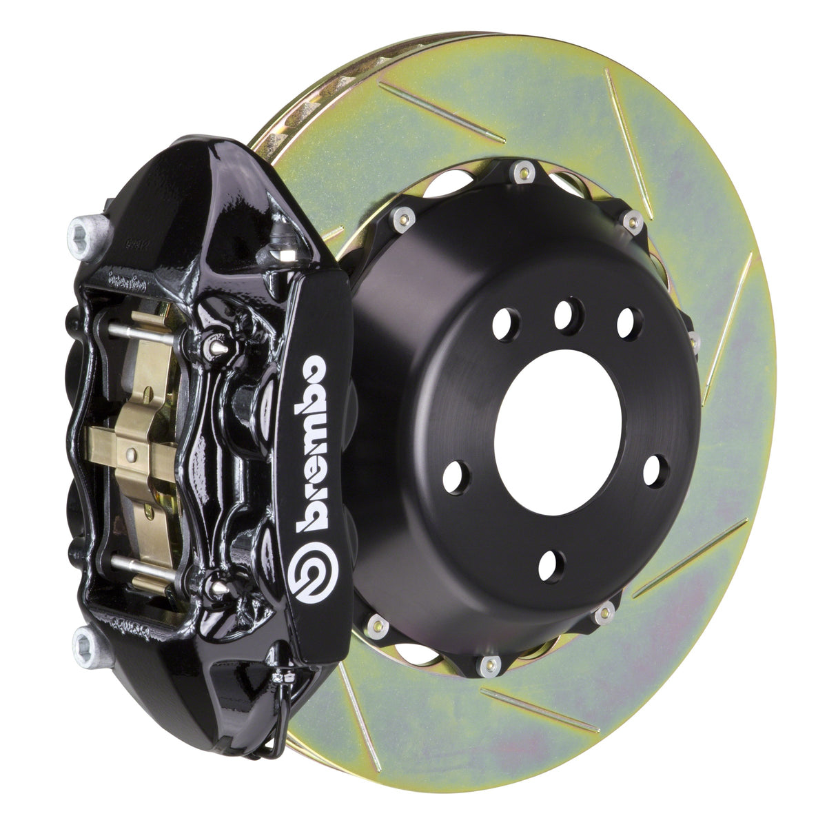 Brembo GT Rear Big Brake Kit, 4-Piston Black Calipers, 345x28mm Type-1 Slotted 2-Piece Rotors, Fits 2006-2012 BMW 328i, 325i 2P2.8010A1
