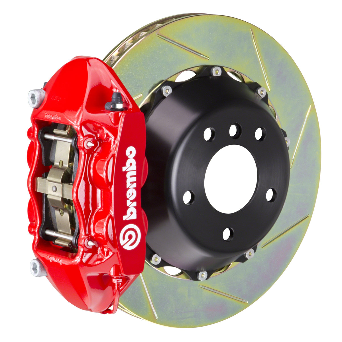 Brembo GT Rear Big Brake Kit, 4-Piston Red Calipers, 345x28mm Type-1 Slotted 2-Piece Rotors, Fits 1991-1994 Porsche 911 2P2.8049A2