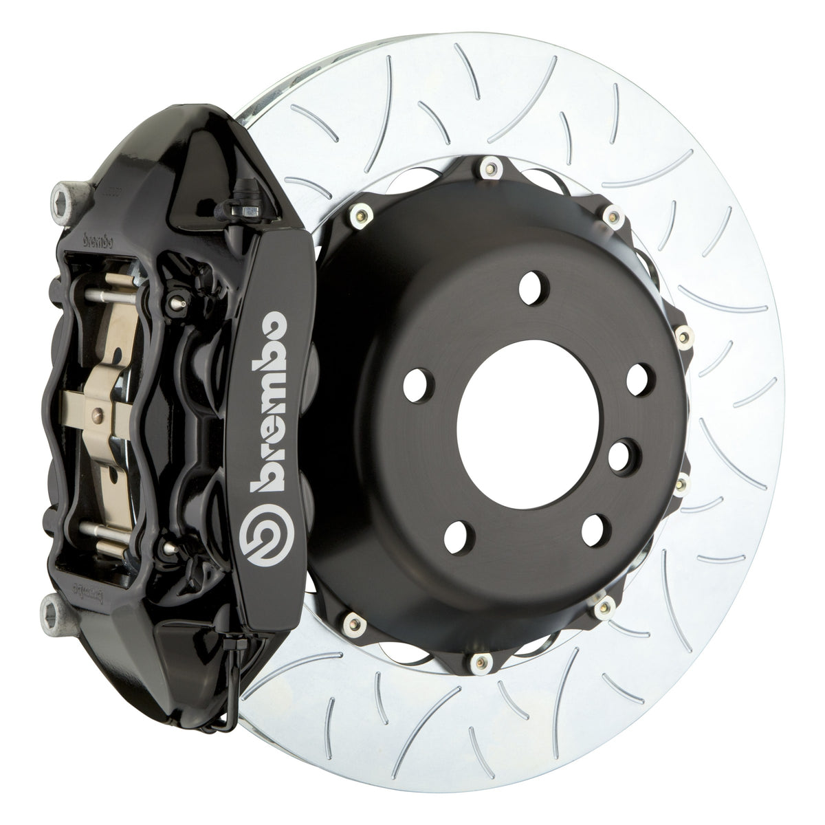 Brembo GT Rear Big Brake Kit, 4-Piston Black Calipers, 345x28mm Type-3 Slotted 2-Piece Rotors, Fits 2004-2010 BMW 650i, 550i, 525i and more 2P3.8006A1