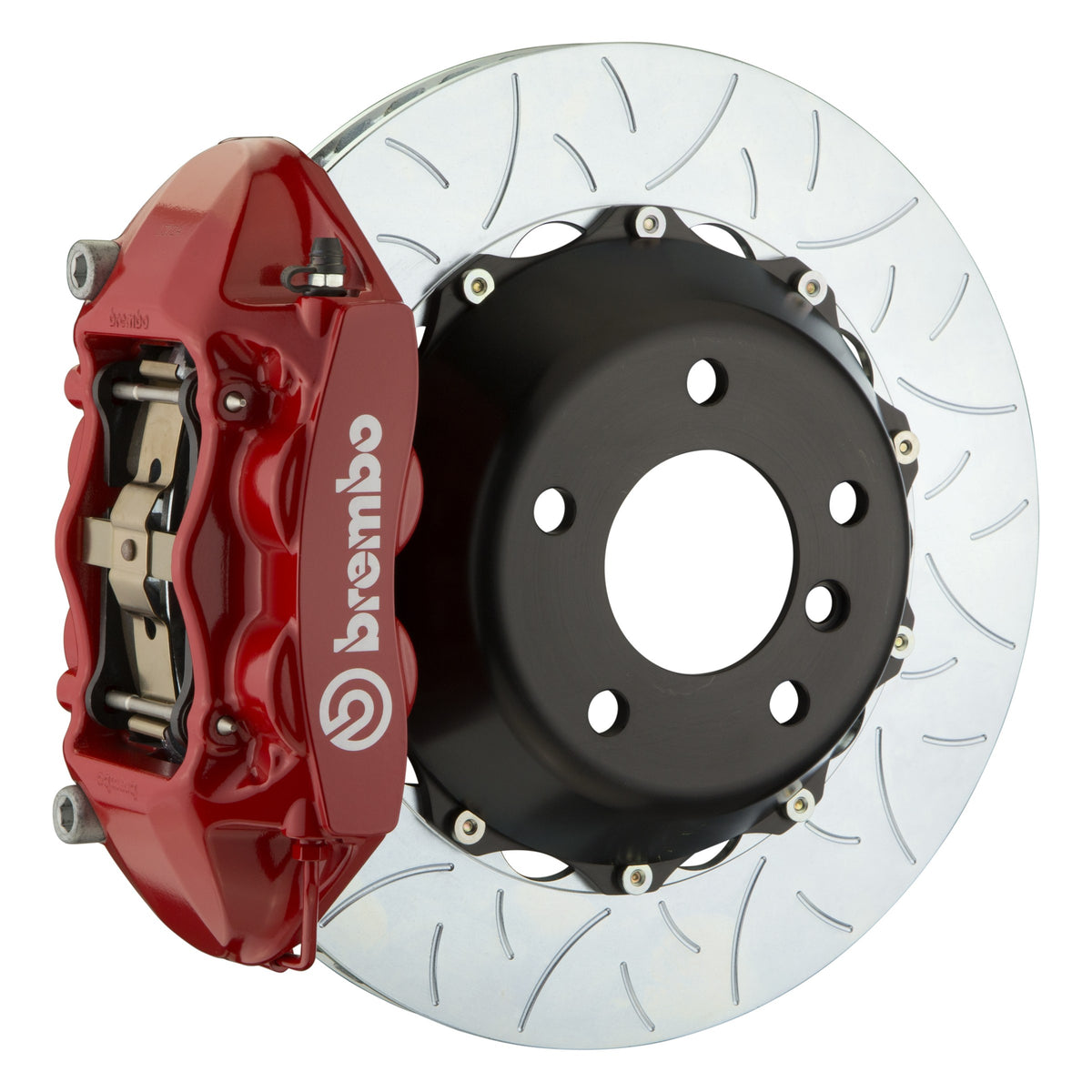 Brembo GT Rear Big Brake Kit, 4-Piston Red Calipers, 380x28mm Type-3 Slotted 2-Piece Rotors, Fits 1993-1998 Toyota Supra 2P3.9033A2