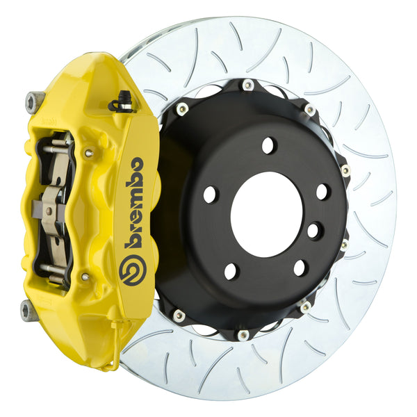 Brembo GT Rear Big Brake Kit, 4-Piston Yellow Calipers, 380x28mm Type-3 Slotted 2-Piece Rotors, Fits Land Rover Range Rover Sport and more 2P3.9020A5