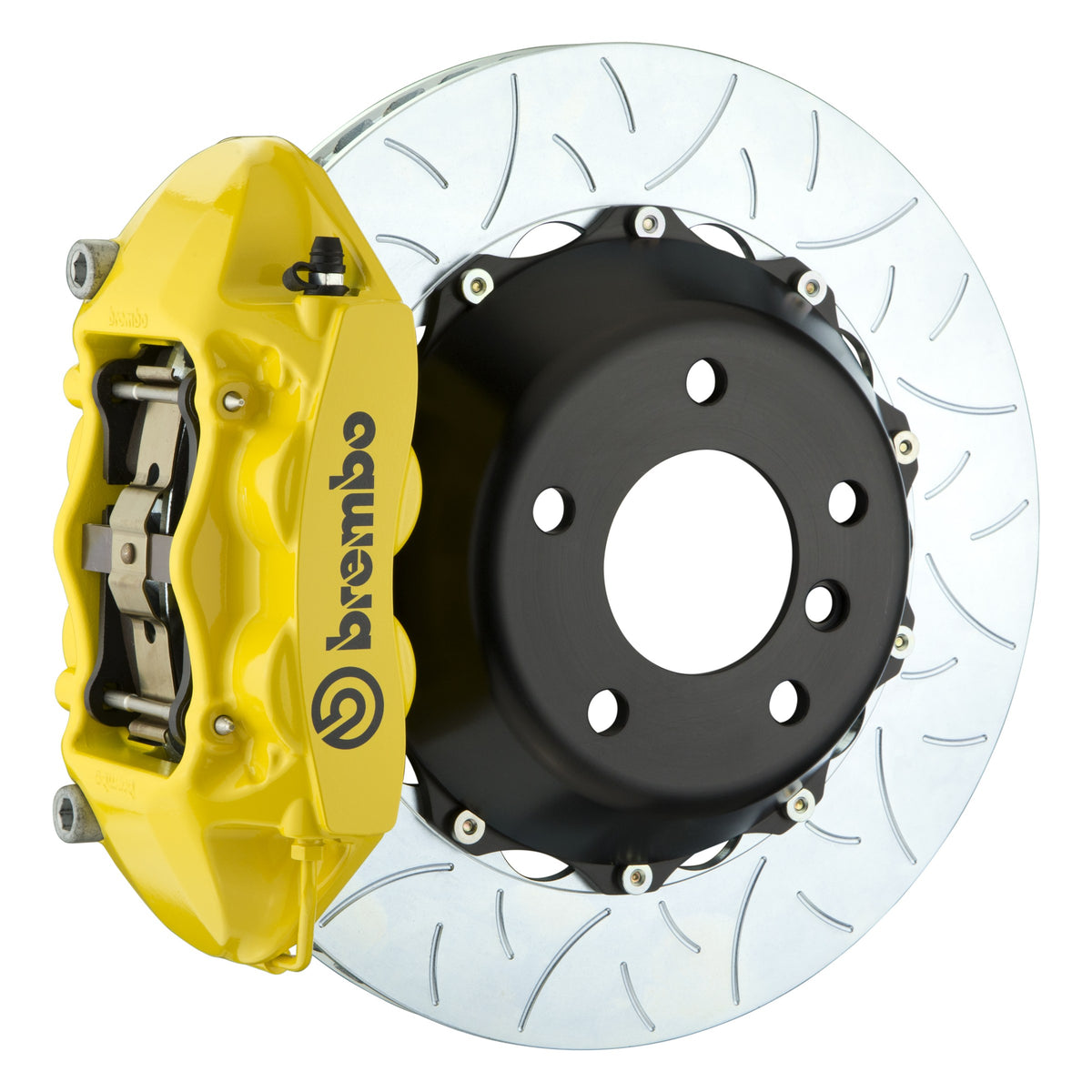 Brembo GT Rear Big Brake Kit, 4-Piston Yellow Calipers, 345x28mm Type-3 Slotted 2-Piece Rotors, Fits 2009-2017 INFINITI FX50, QX70, FX35 2P3.8037A5