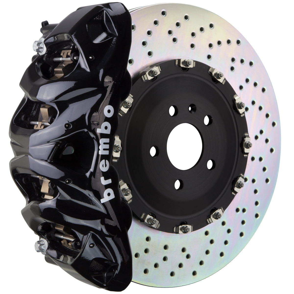 Brembo GT Front Big Brake Kit, 8-Piston Black Calipers, 412x38mm Drilled 2-Piece Rotors, Fits 2010-2016 Porsche Panamera 1Q1.9614A1