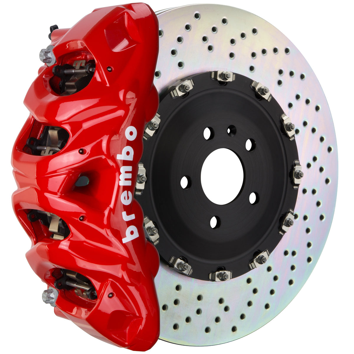 Brembo GT Front Big Brake Kit, 8-Piston Red Calipers, 412x38mm Drilled 2-Piece Rotors, Fits 2011-2018 Porsche Cayenne 1Q1.9613A2