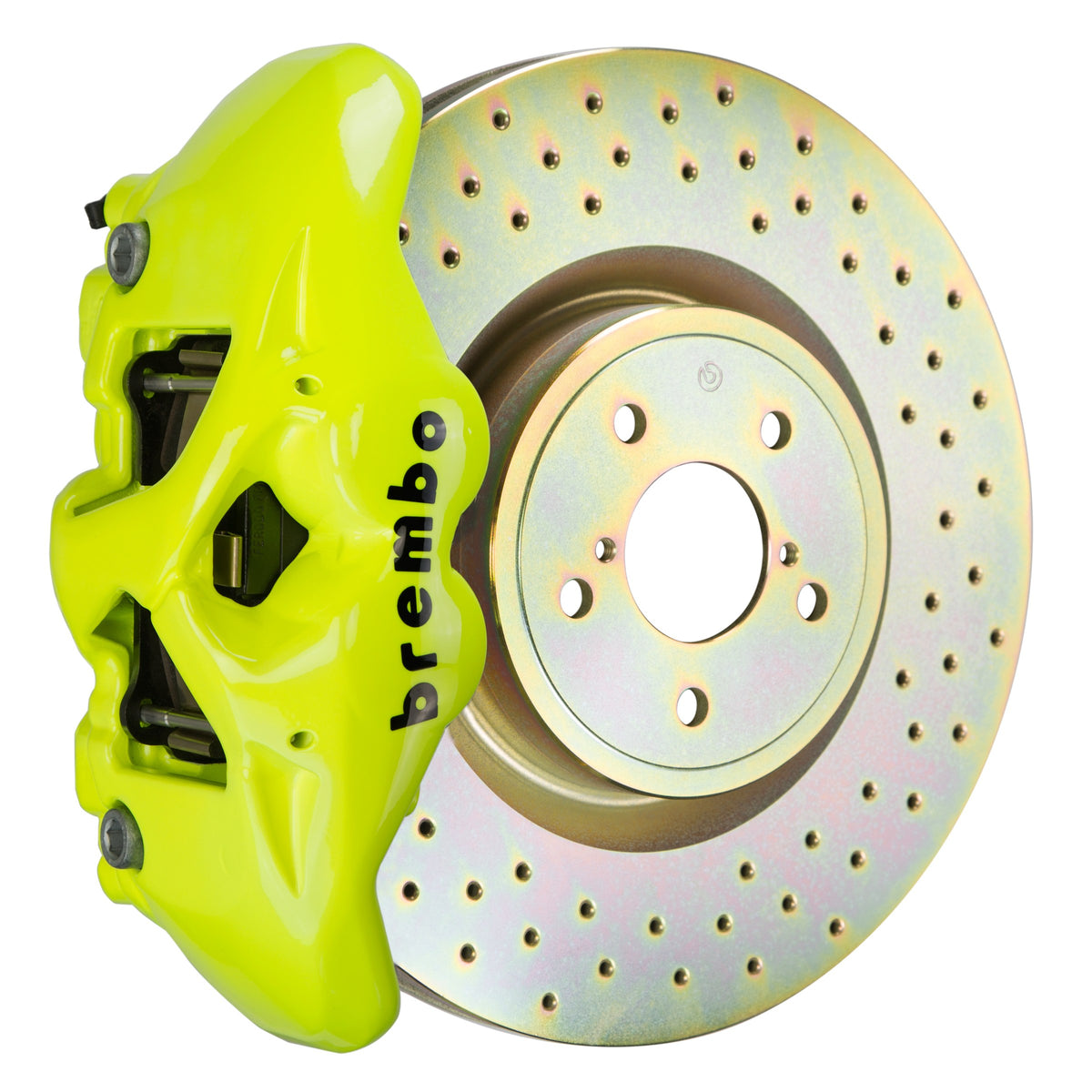 Brembo GT Front Big Brake Kit, 4-Piston Fluorescent Yellow Calipers, 326x30mm Drilled Rotors, Fits 2015-2021 Subaru WRX 1S4.6002A7